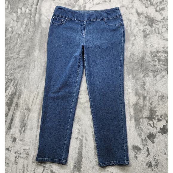 Ruby Rd. Denim - Ruby Rd. Jeans Womens 16 Blue Pull On High Rise Ankle Stretch Denim Casual